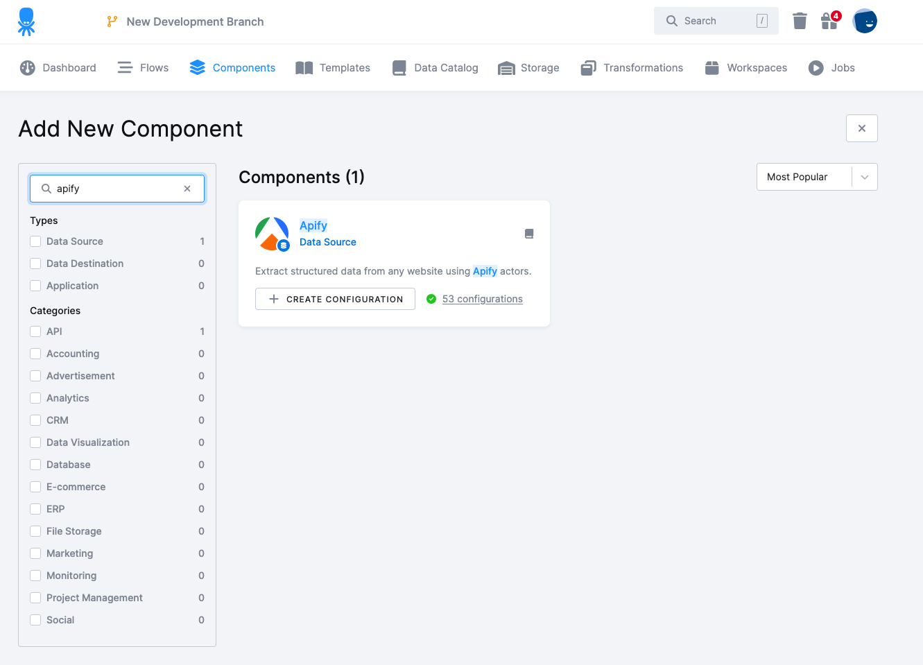 Keboola Apify component