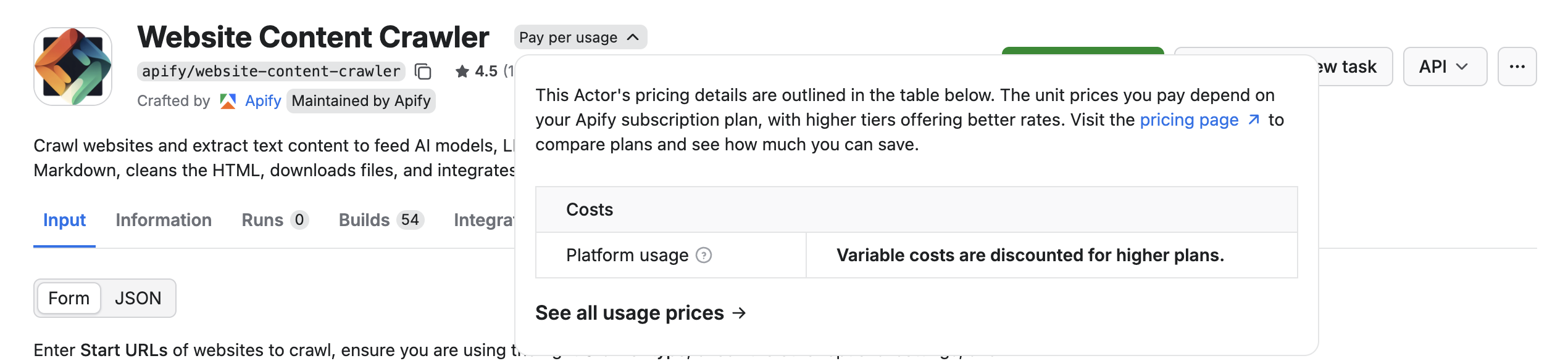 Pay for usage Actor example